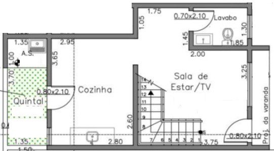 Casa 1 e 3 - Pavimento Inferior